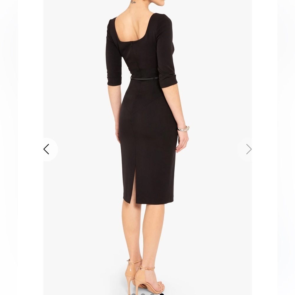 Black Halo Classic 3/4 Sleeve Jackie O Sheath Dress - Picture 3 of 7